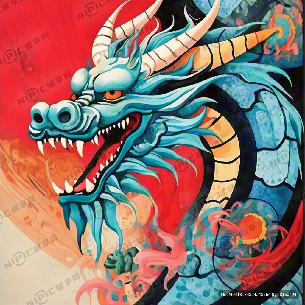 蒙特里安格子画 传统中国龙