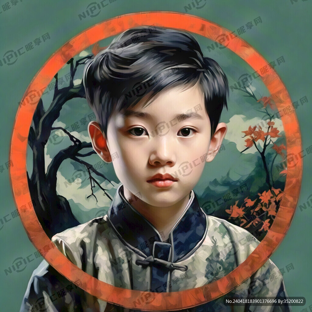 帮我设计一个圆形少年服装标识