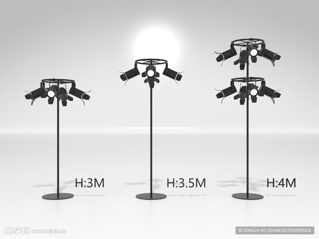 车灯柱组3d模型