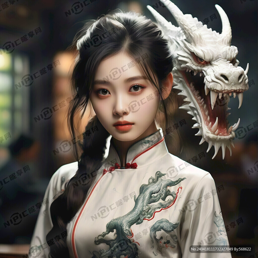 一个穿旗袍的女生
