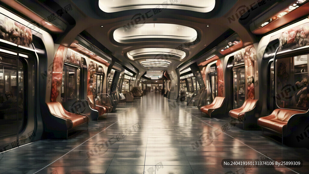 现代地铁商场背景