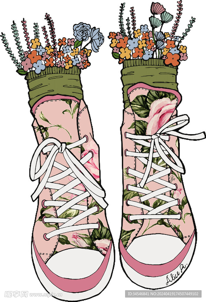 鞋子和花