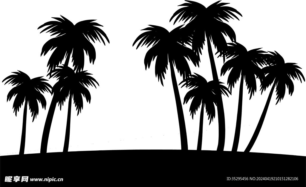 棕榈树椰子树剪影