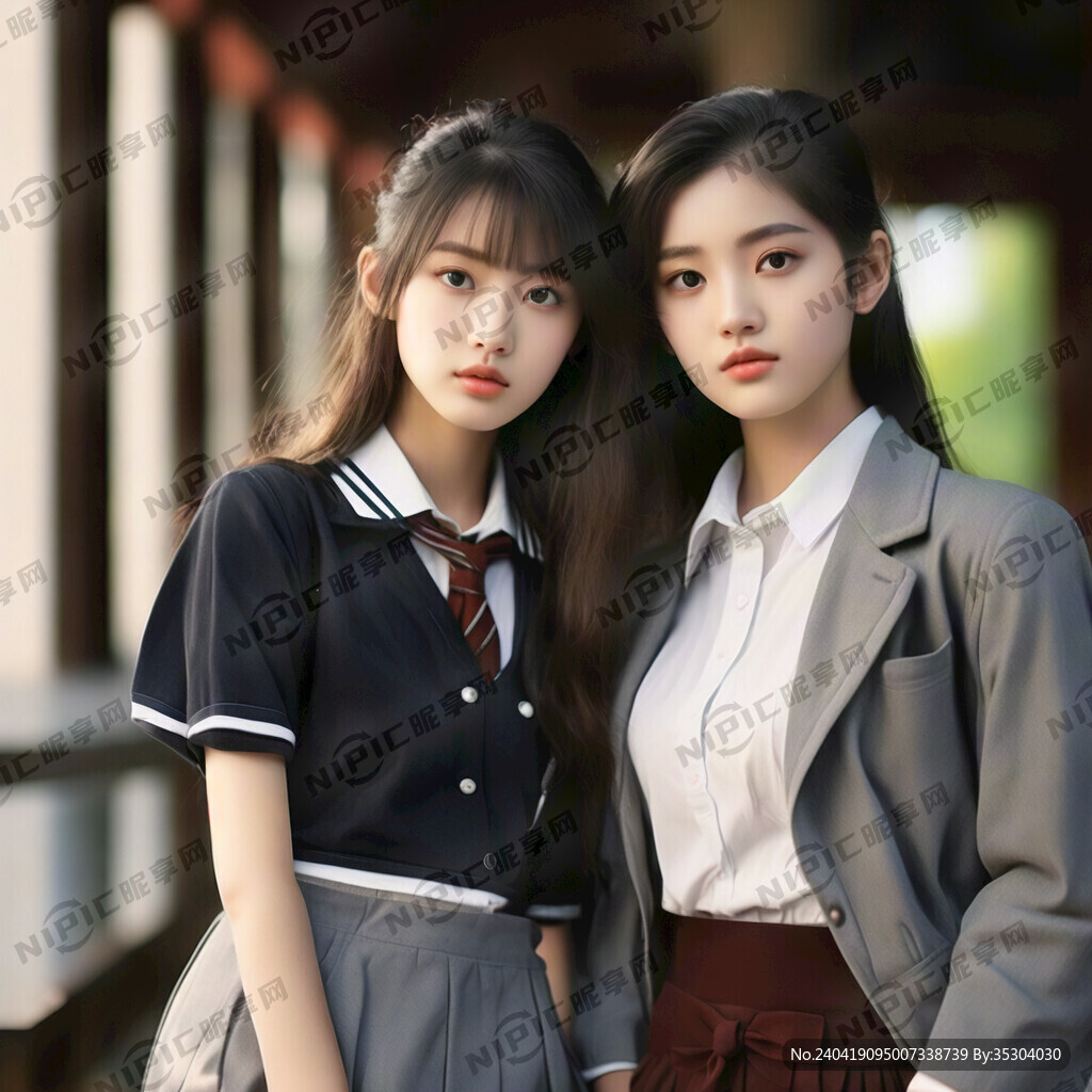 校园清纯男女同学手戴运动表潇洒