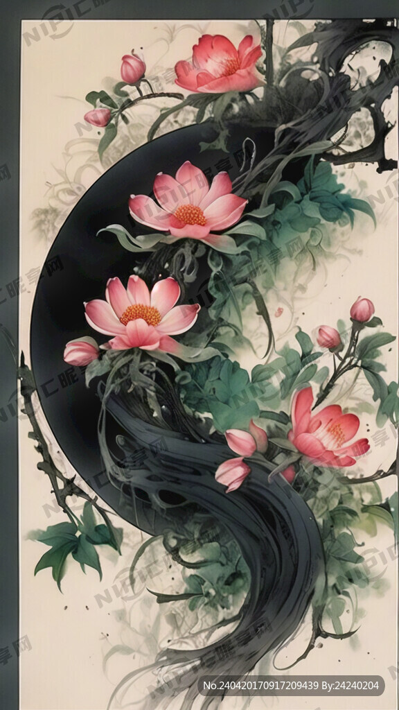 古风 花朵 边框 唯美