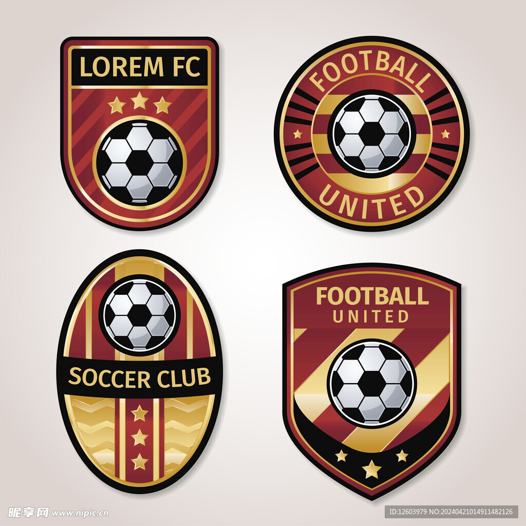 足球队创意图形标志设计
