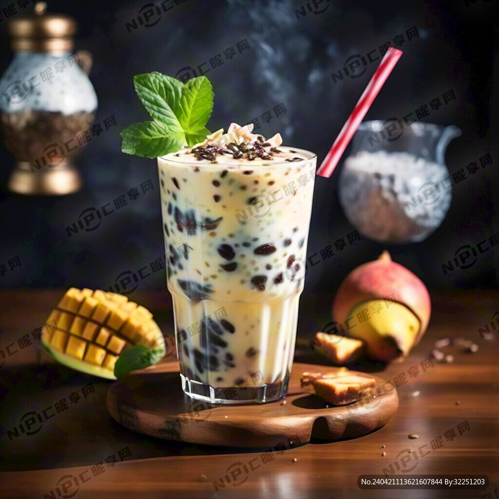 一杯芒果奶茶 添加了奇亚籽