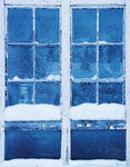 冬季雪花窗户