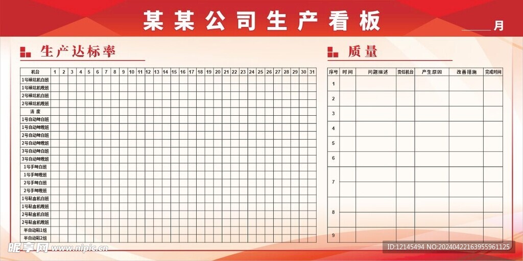 车间生产看板
