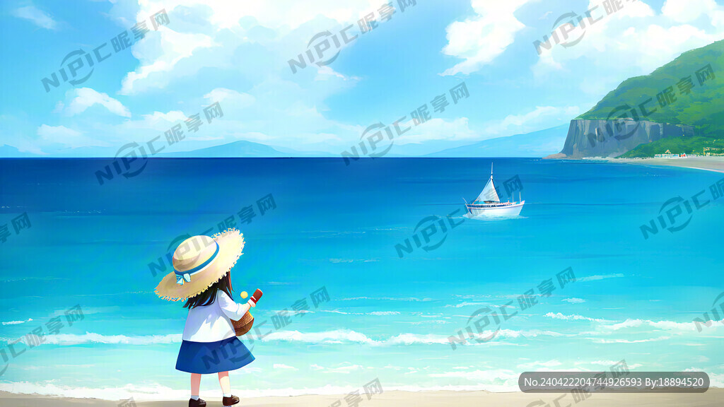 可爱小女孩戴着帽子 旅行 蓝天