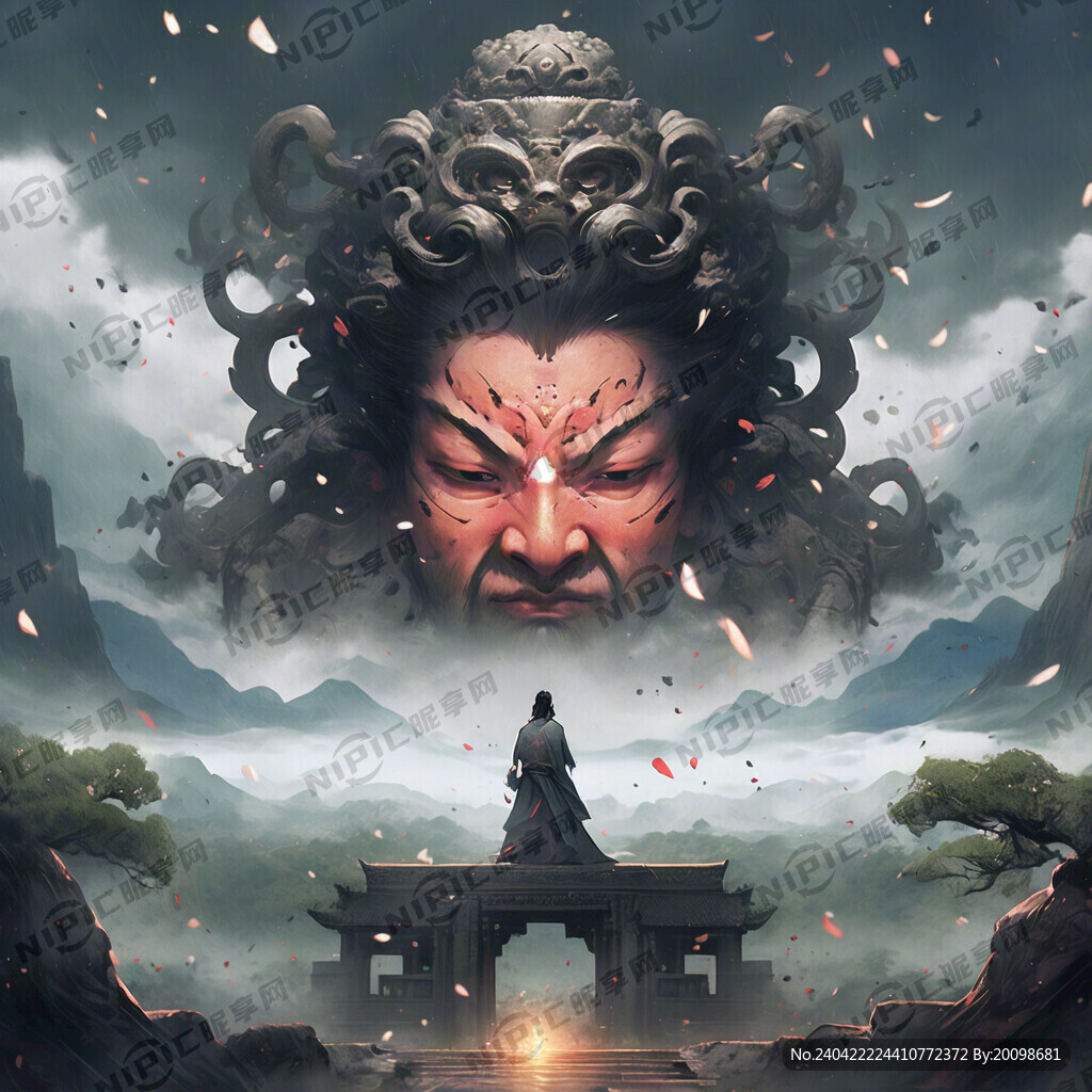 孔子 孔庙 山水 祥云 古风