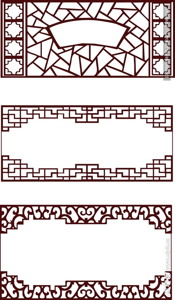 中式木纹边框
