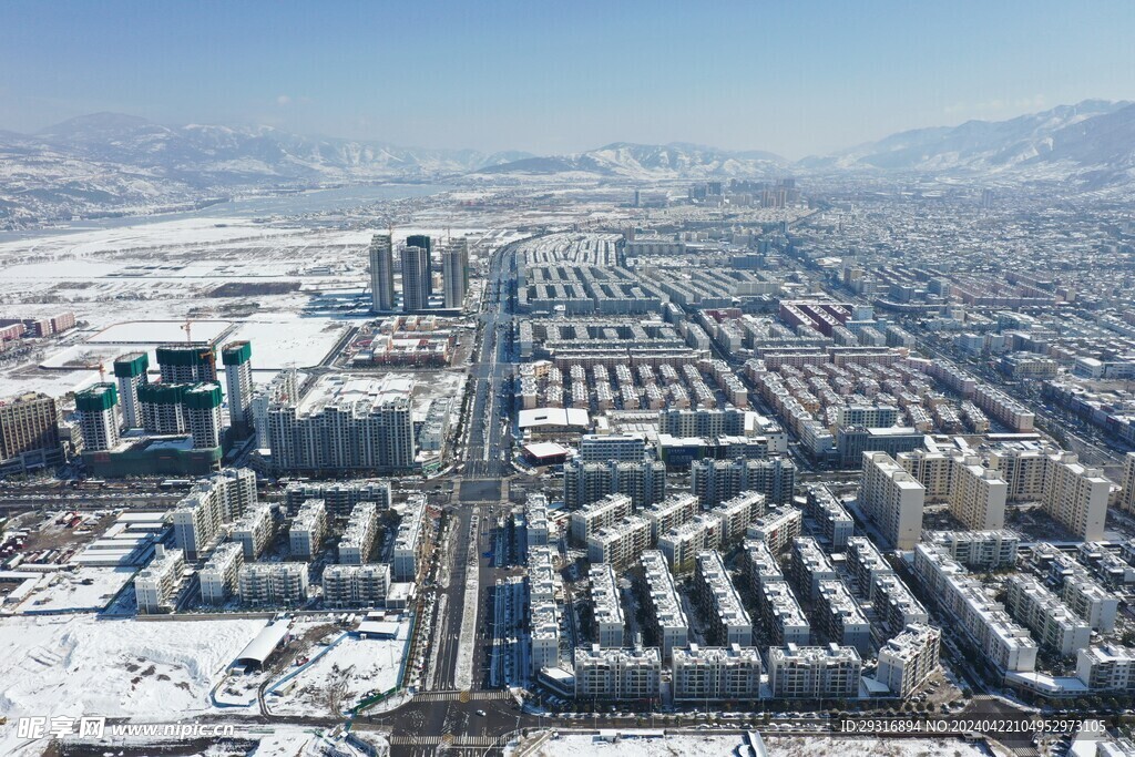 会泽县城区雪景