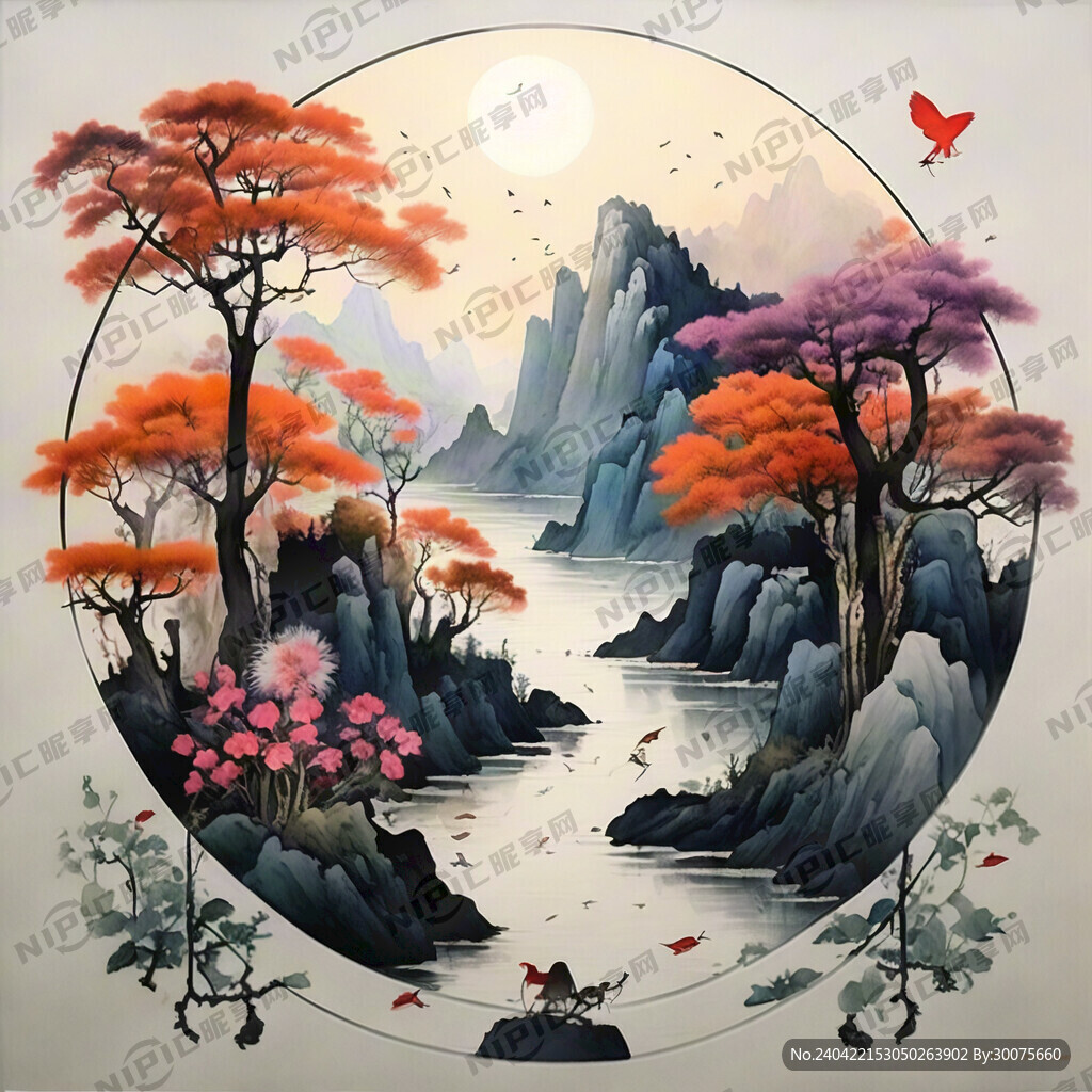 五福临门；卷轴