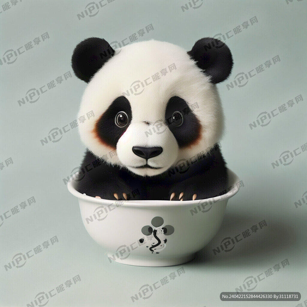卡通熊猫造型在上面