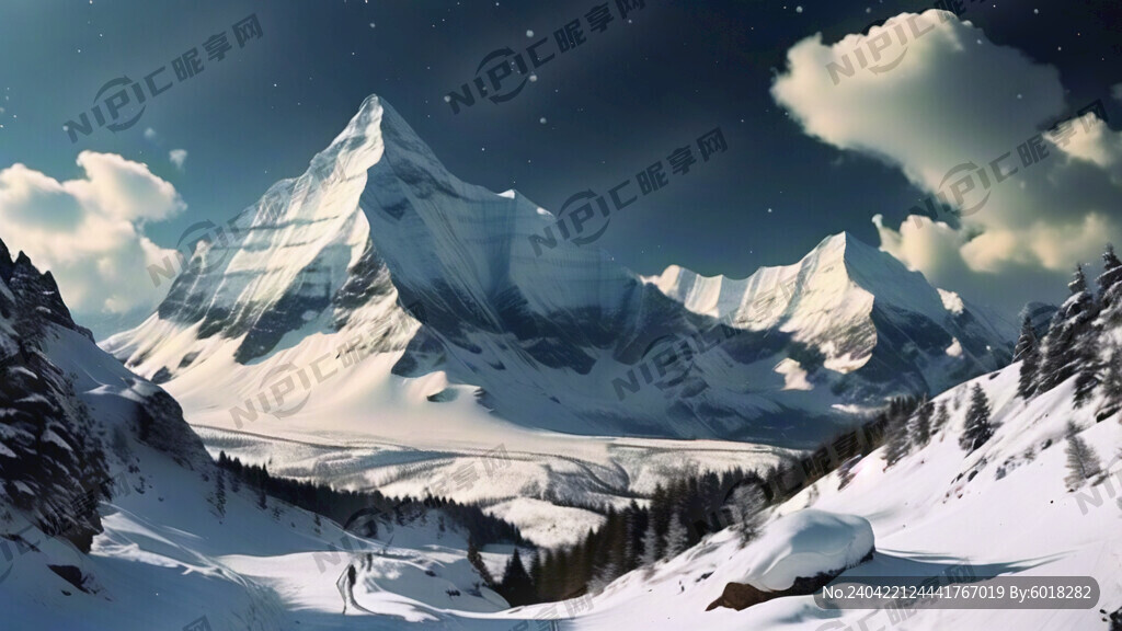 风景 雪山 简洁 壁纸