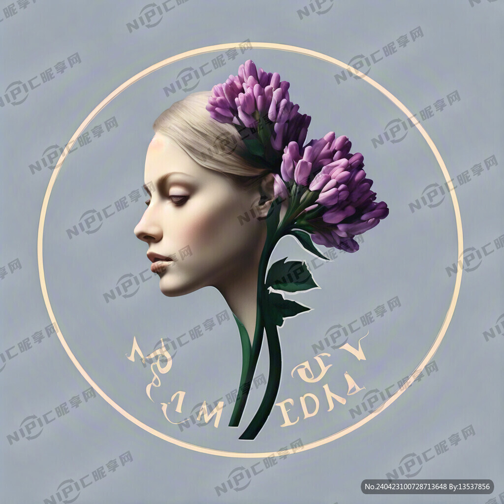 用五瓣丁香花设计一个标志