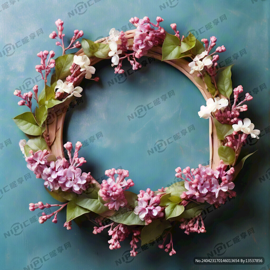 丁香花围成的花环 花小一点