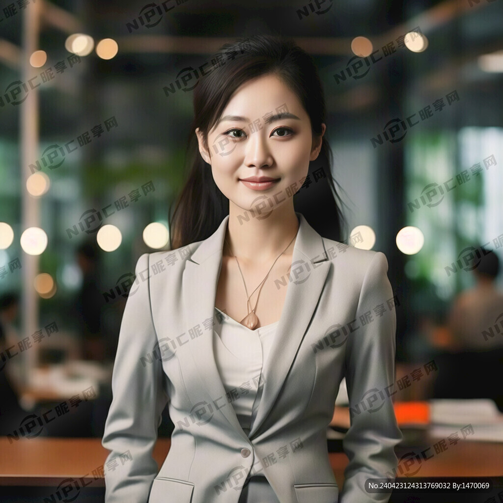 女性企业家半身照 白底