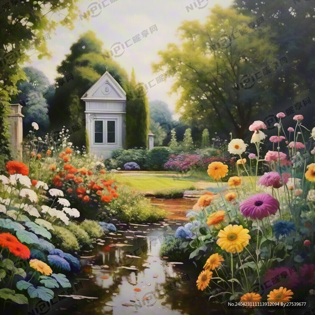 油画风格的花园