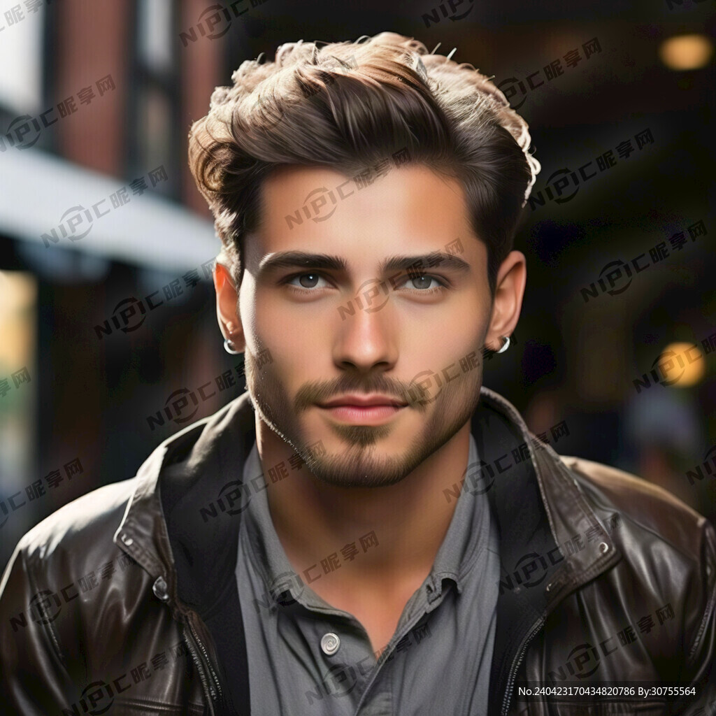 深棕色头发的欧美男士 帅气