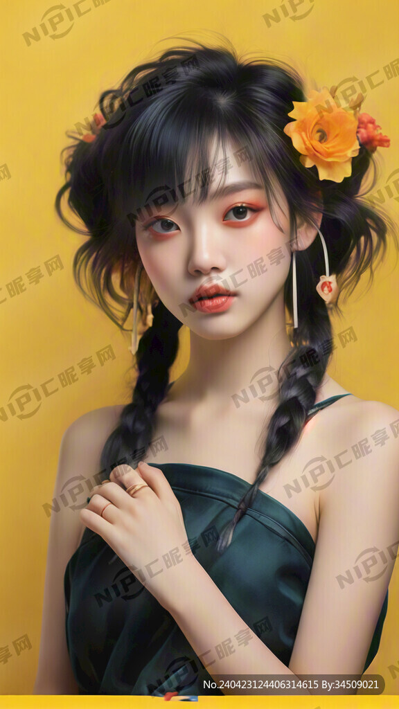 元气少女写真 突出手上美甲