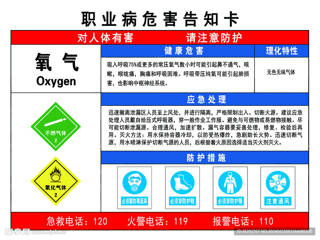 氧气安全告知图片