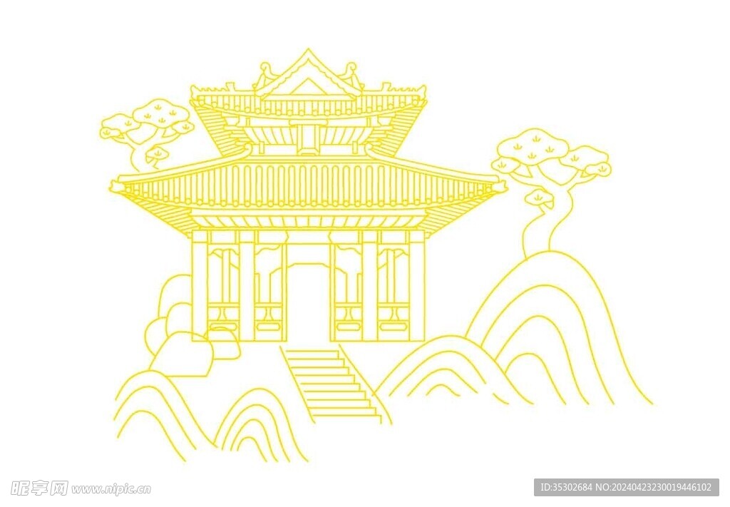 线条古建筑
