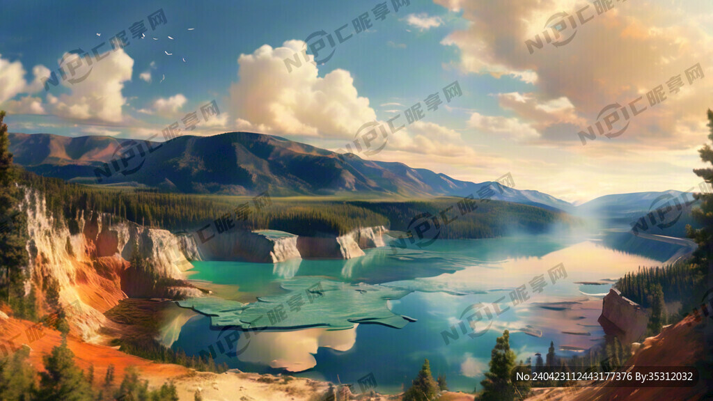 黄石磁湖美景高清图