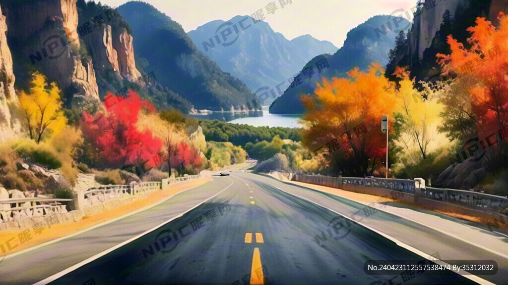 黄石磁湖情人路的美景高清图
