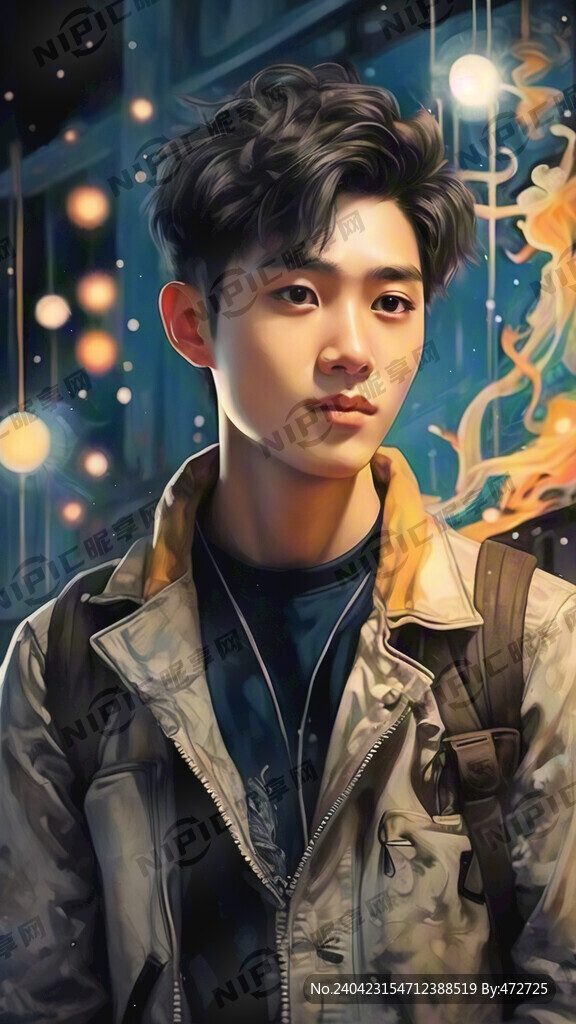 青年 插画 梦幻