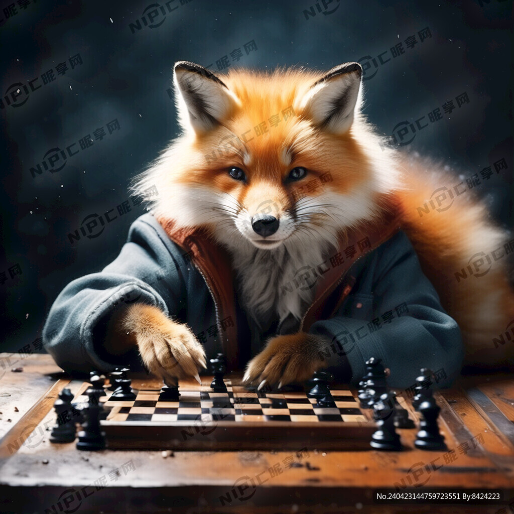一只小狐狸在下围棋