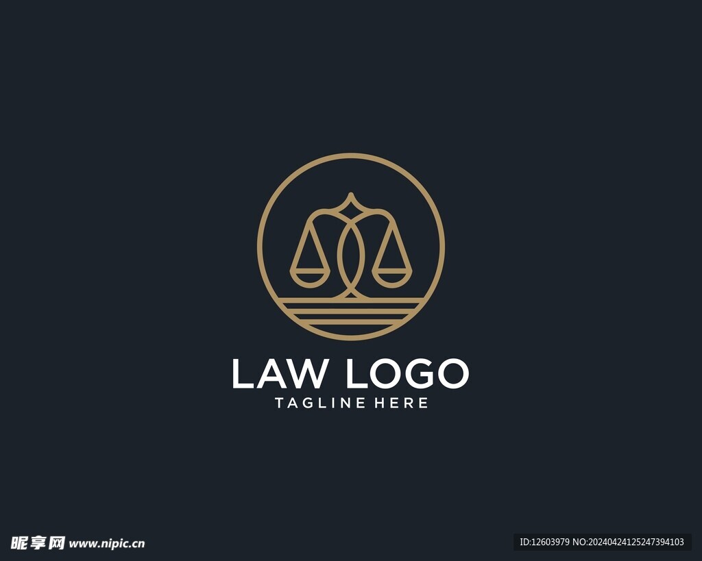 法律天秤创意标志图形