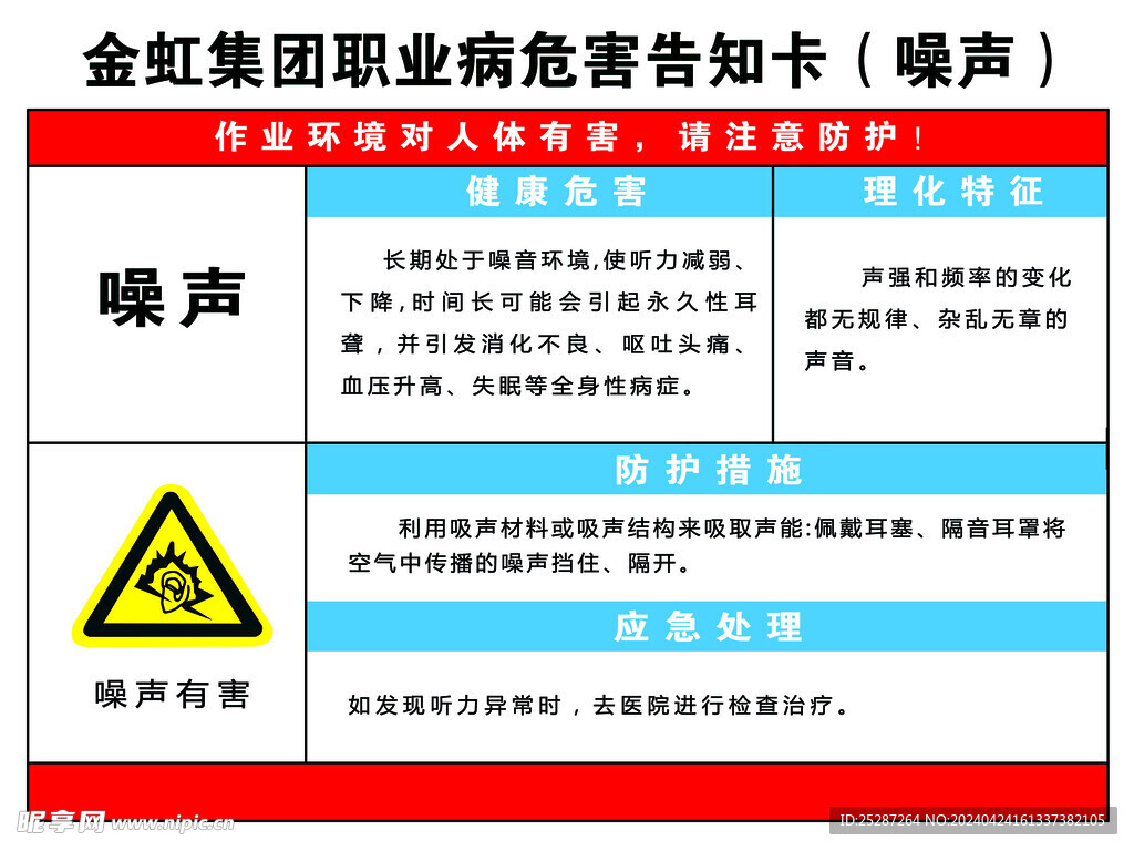 噪声危害告知