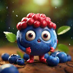 蓝莓可爱卡通头像 大眼睛红脸蛋