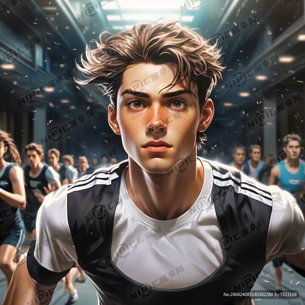 许多跑步者中 可以看到跑步动作