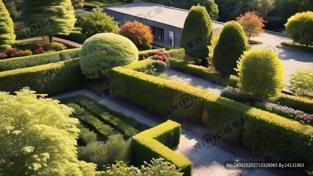鸟瞰 花园 30米 长方形