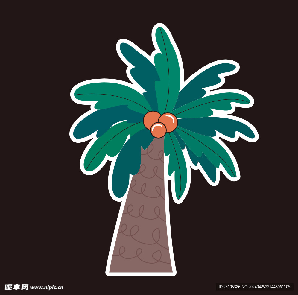 卡通椰子树