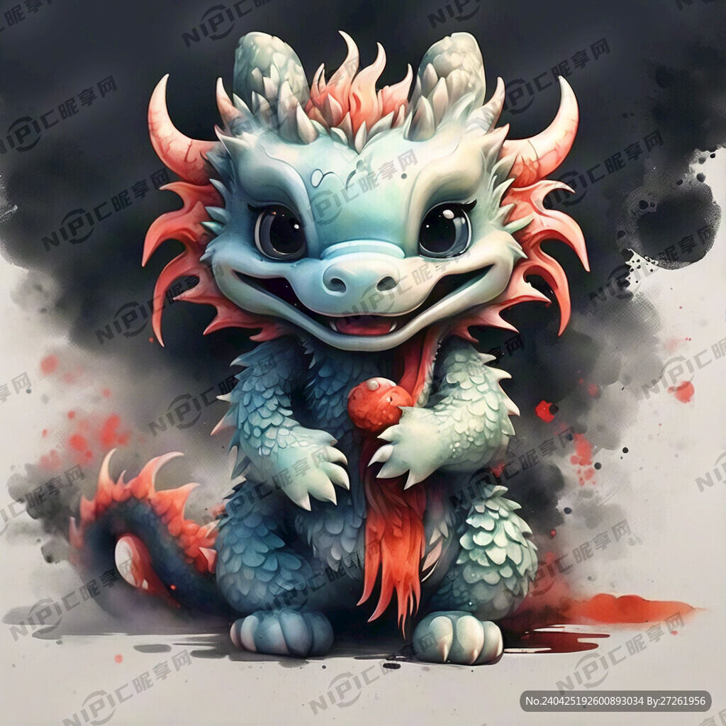 可爱的中国龙吉祥物