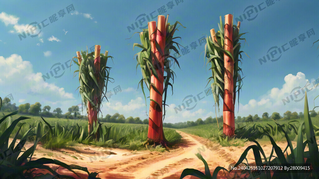 甘蔗 甘蔗叶子 成片甘蔗林