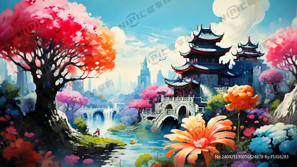 童话花花的王国 城堡 梦幻