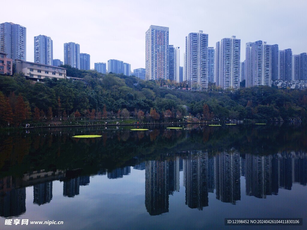 城市公园湖泊