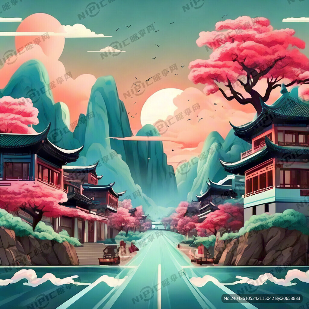 动感液化背景 扁平插画