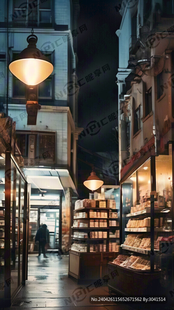 夜晚 商品楼楼道