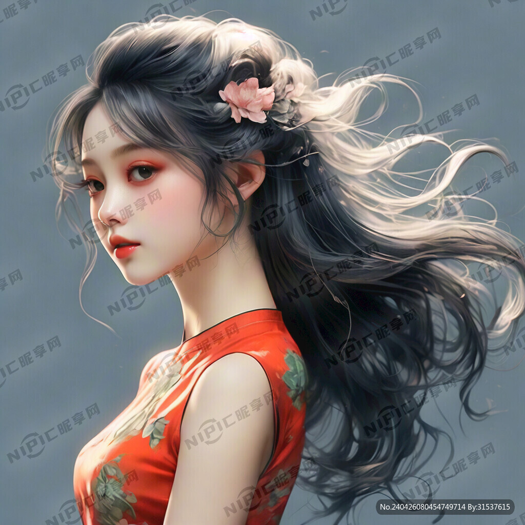 旗袍 小家碧玉 超级长头发