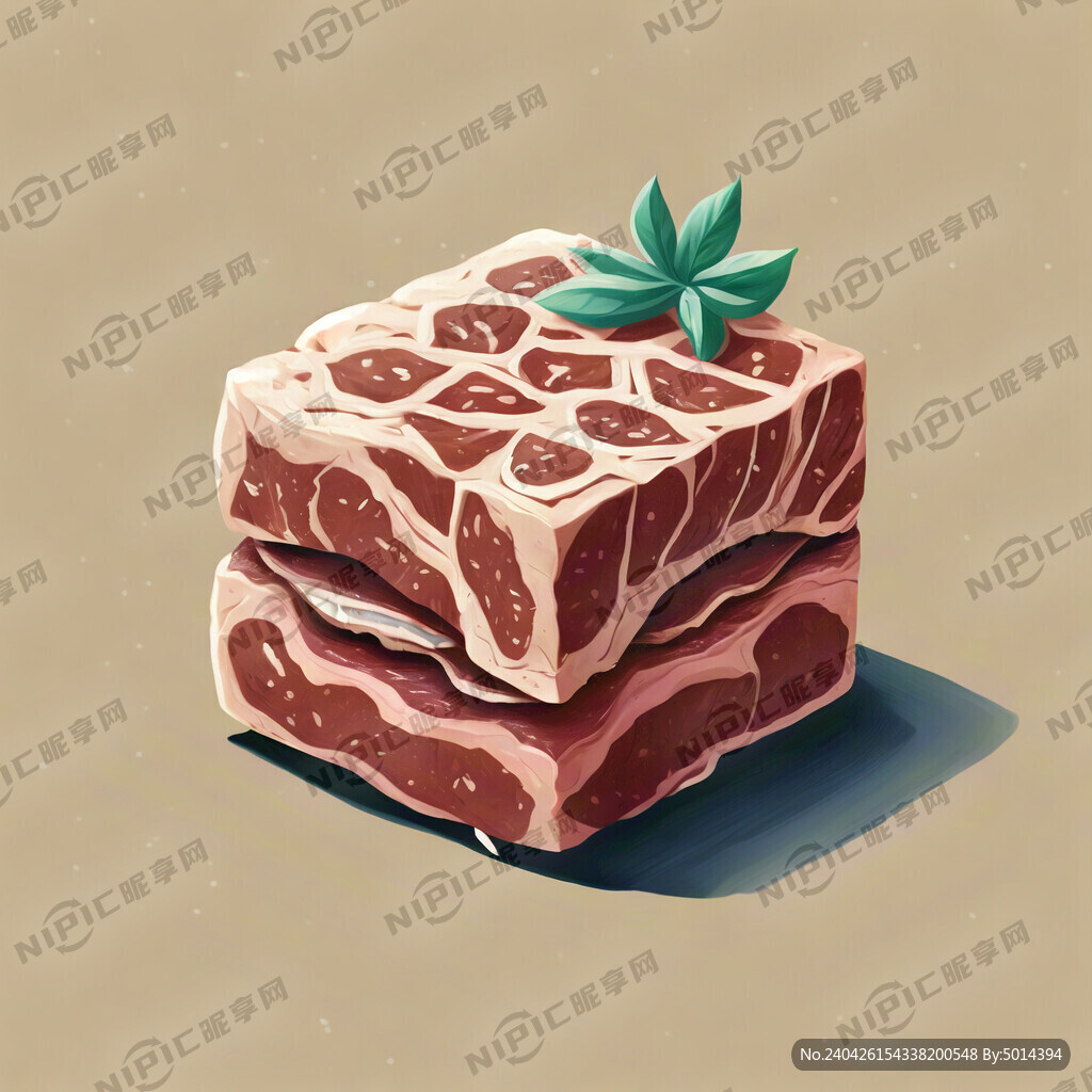 方形肉粒 手绘插画风格 简洁