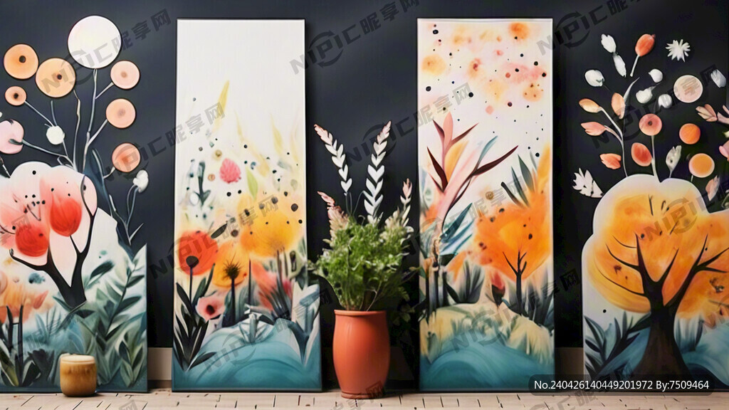 色彩手绘春天生活节活动背景板