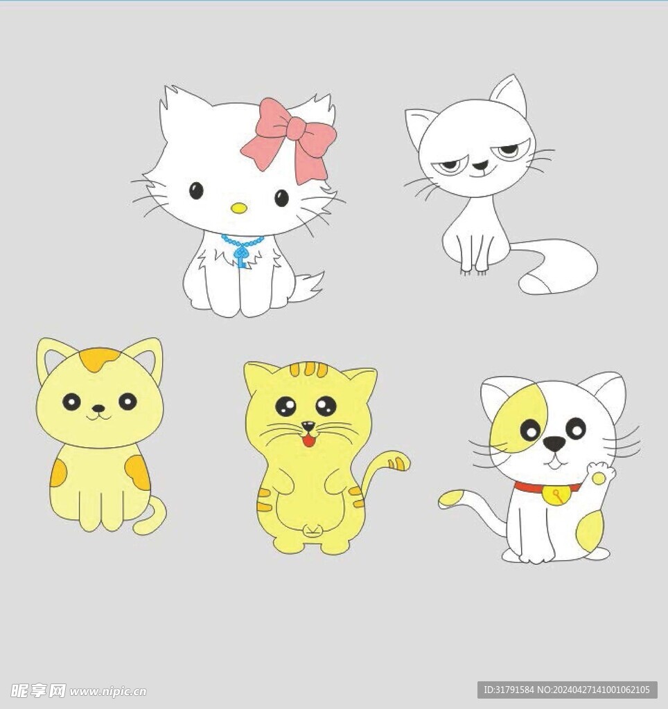 可爱小猫失量图