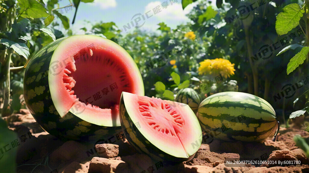 西瓜园 西瓜爆汁 甜蜜