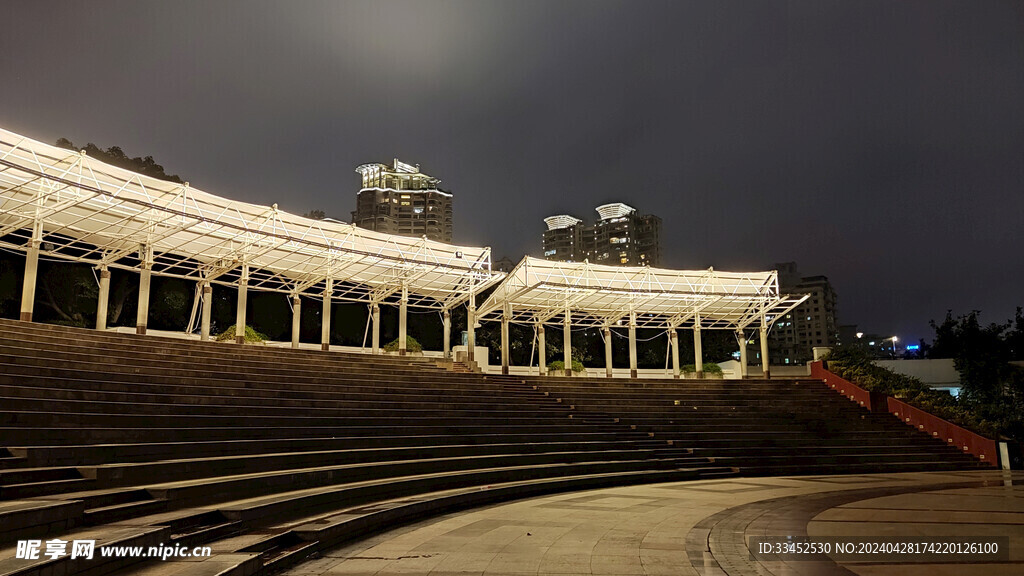 厦门白鹭洲公园广场夜景